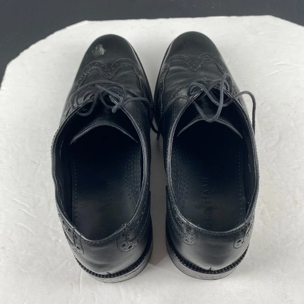 Cole Haan Men's Williams Wingtip Oxford‎ Black Leather Lace Up Shoes Size 9.5 M